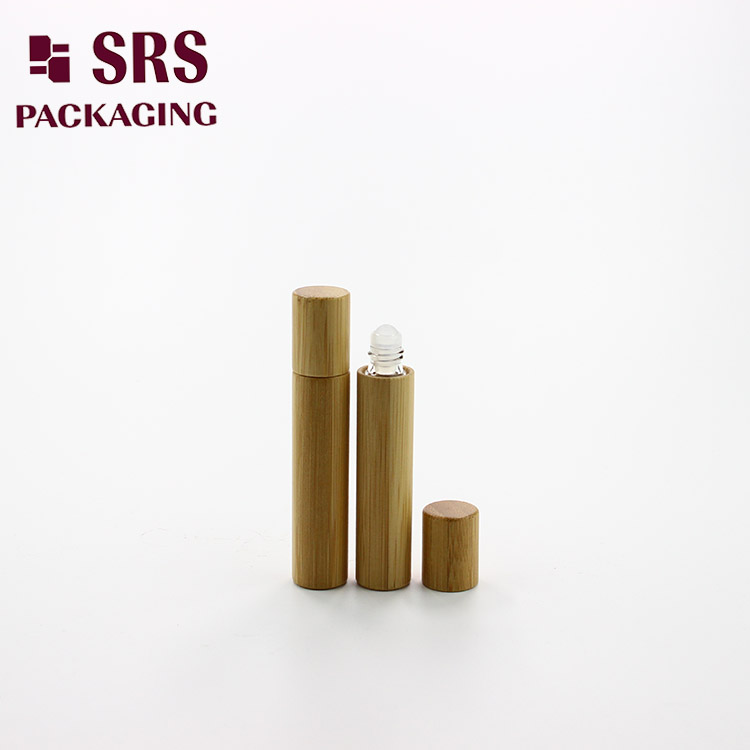 8ml elegant cosmetic round empty roller ball bamboo glass botters